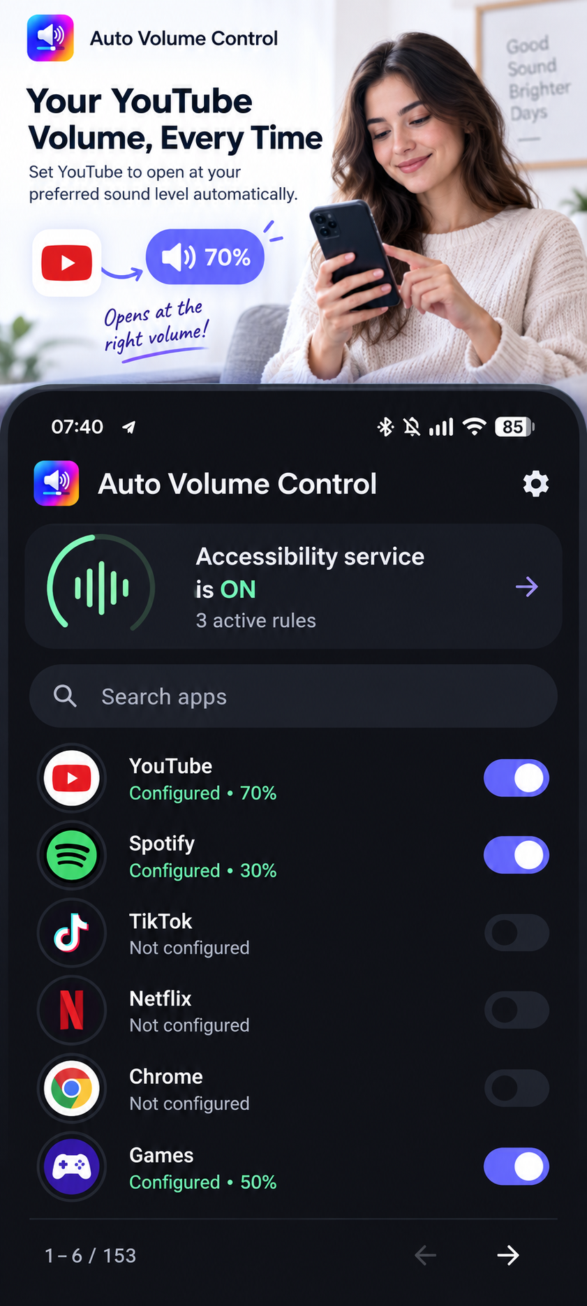Auto Volume Control: Per App screenshot 1