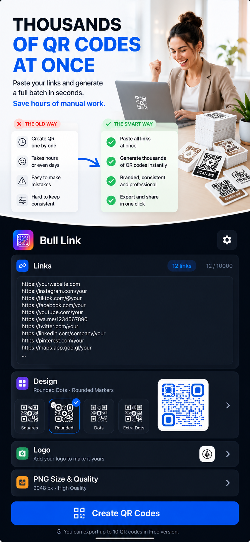 Bulk Link QR Generator screenshot 1