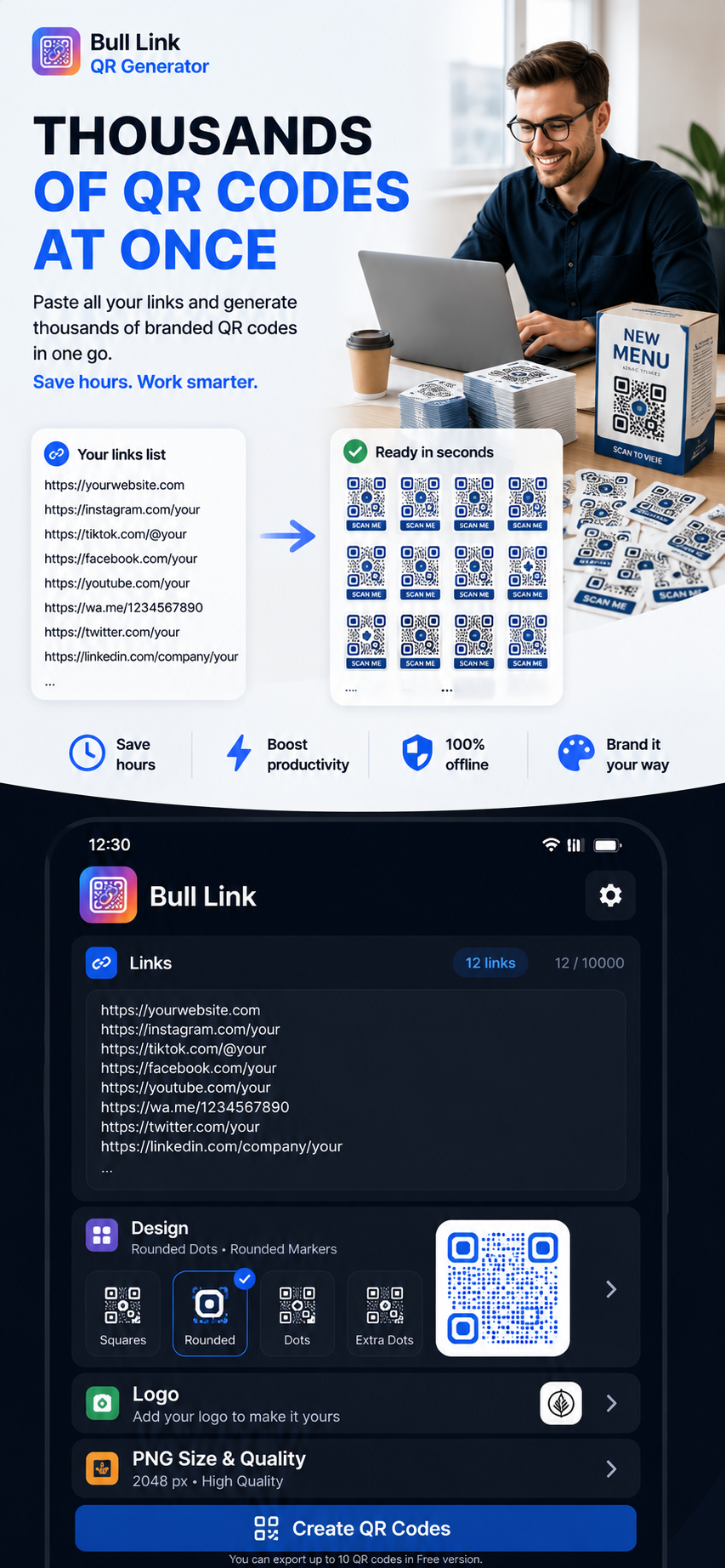 Bulk Link QR Generator screenshot 2