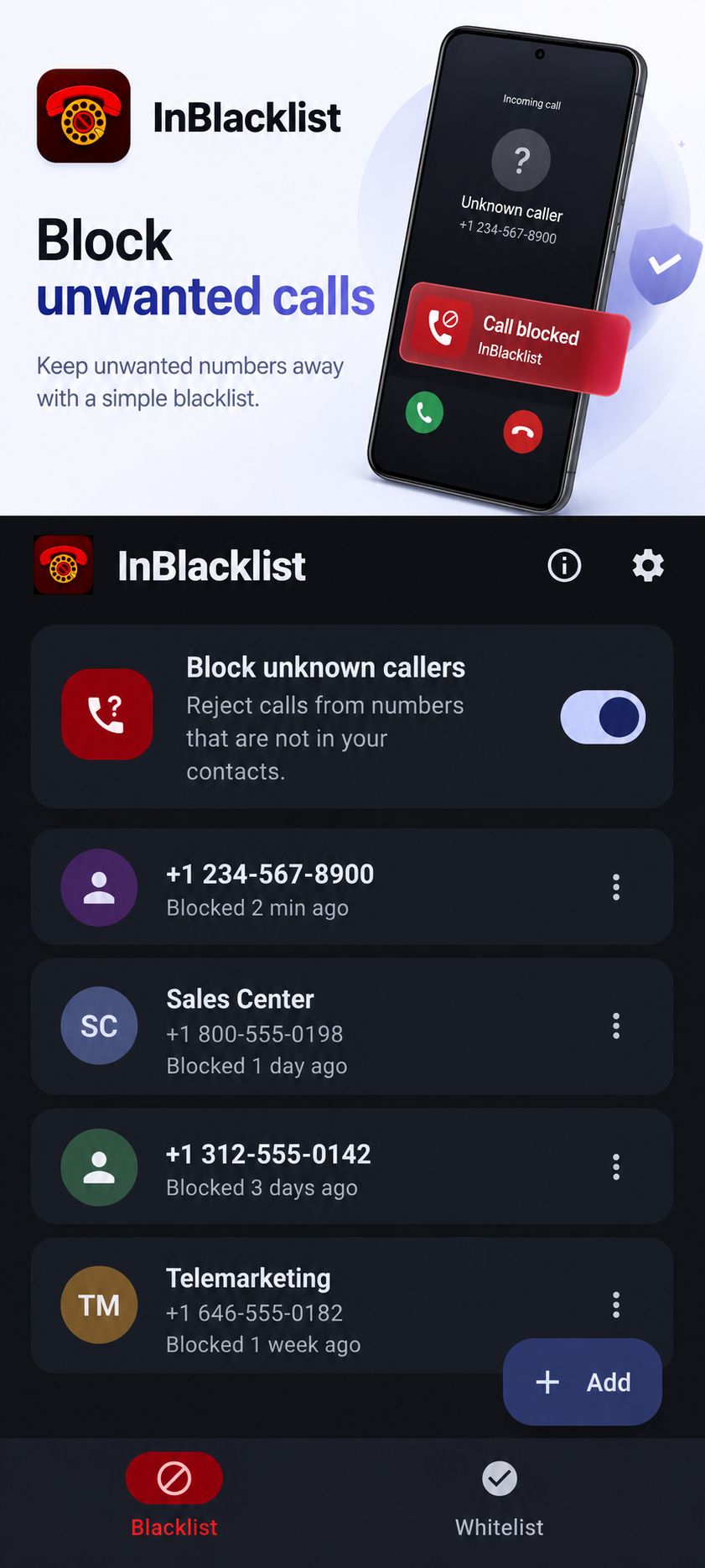 InBlacklist screenshot 1