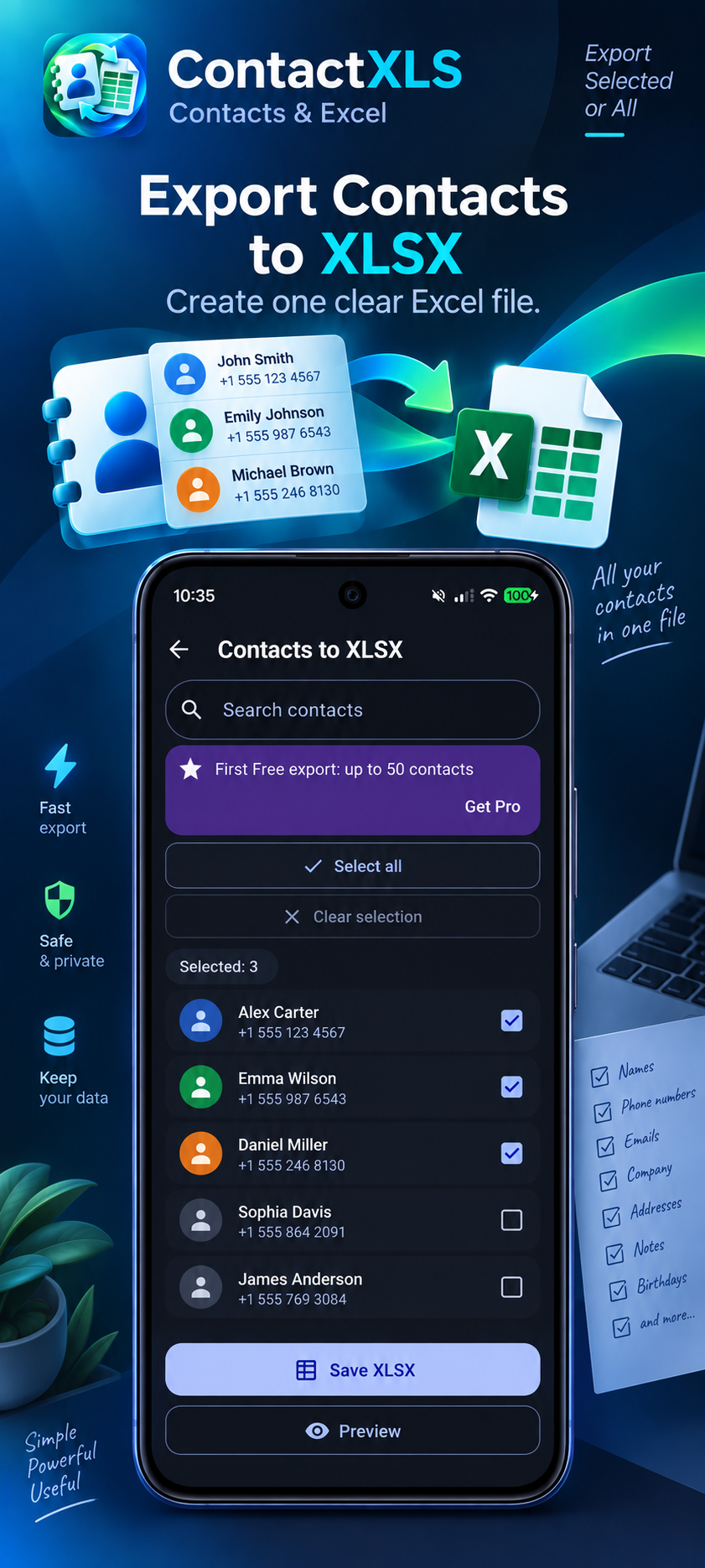 ContactXLS: Contacts & Excel screenshot 2