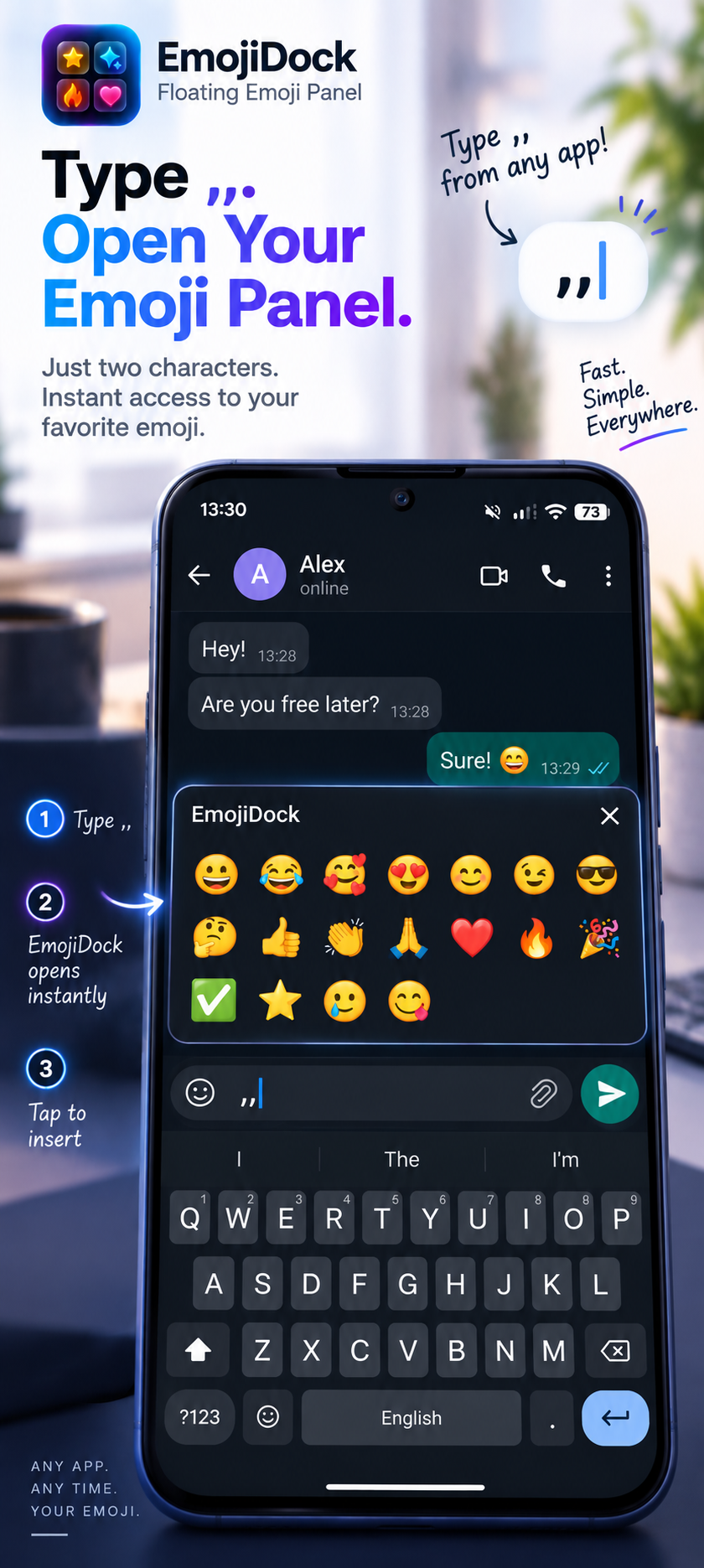 EmojiDock: Floating Emoji Panel screenshot 1