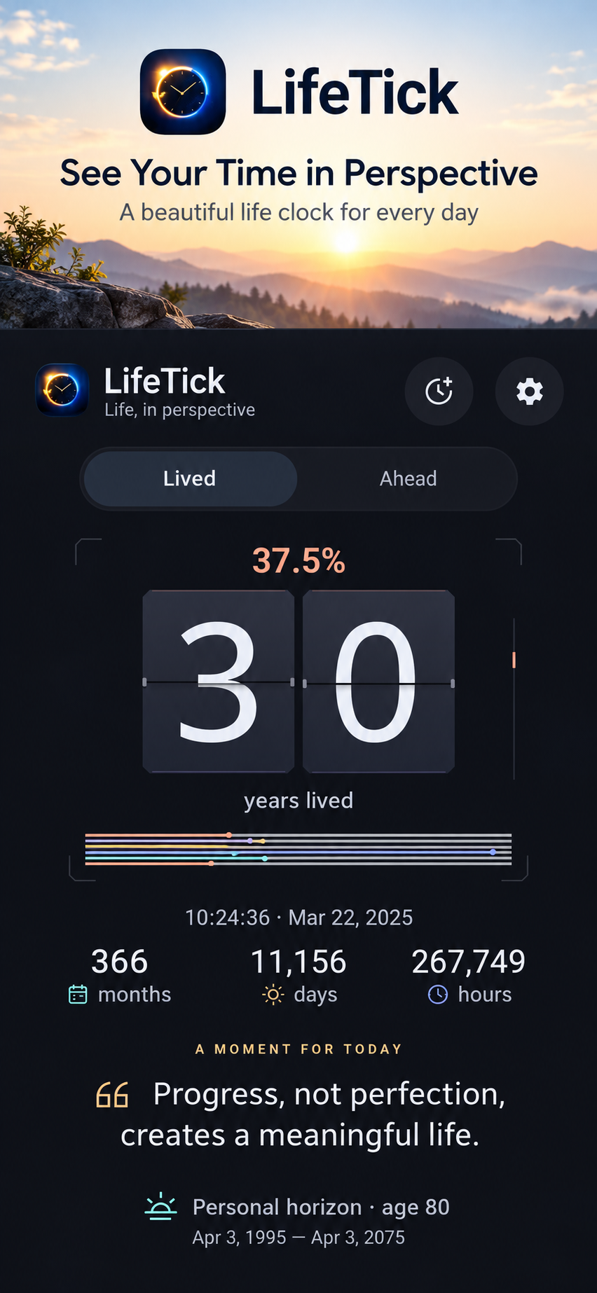 LifeTick: Life Clock screenshot 1