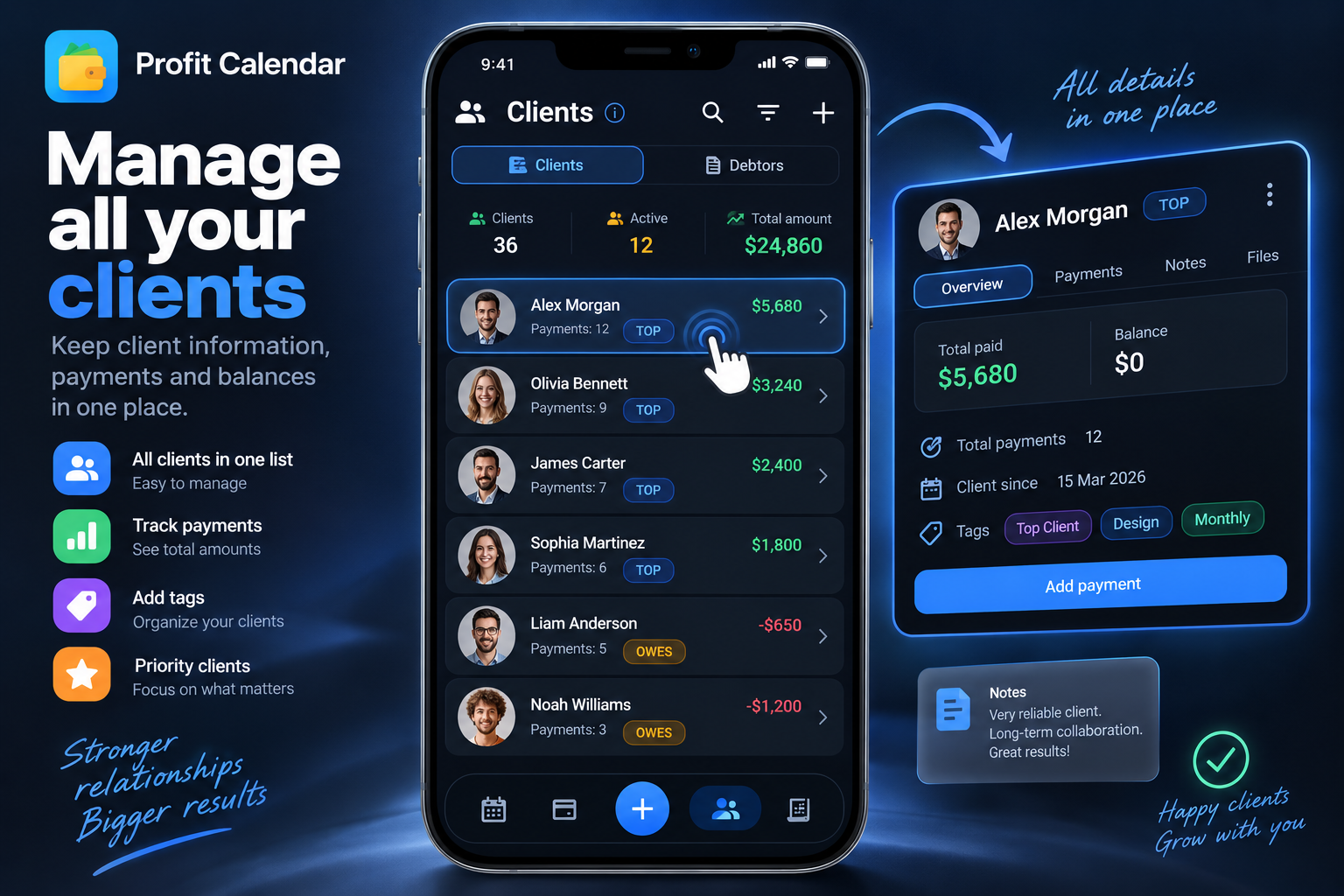 Profit Calendar clients marketing demo visual