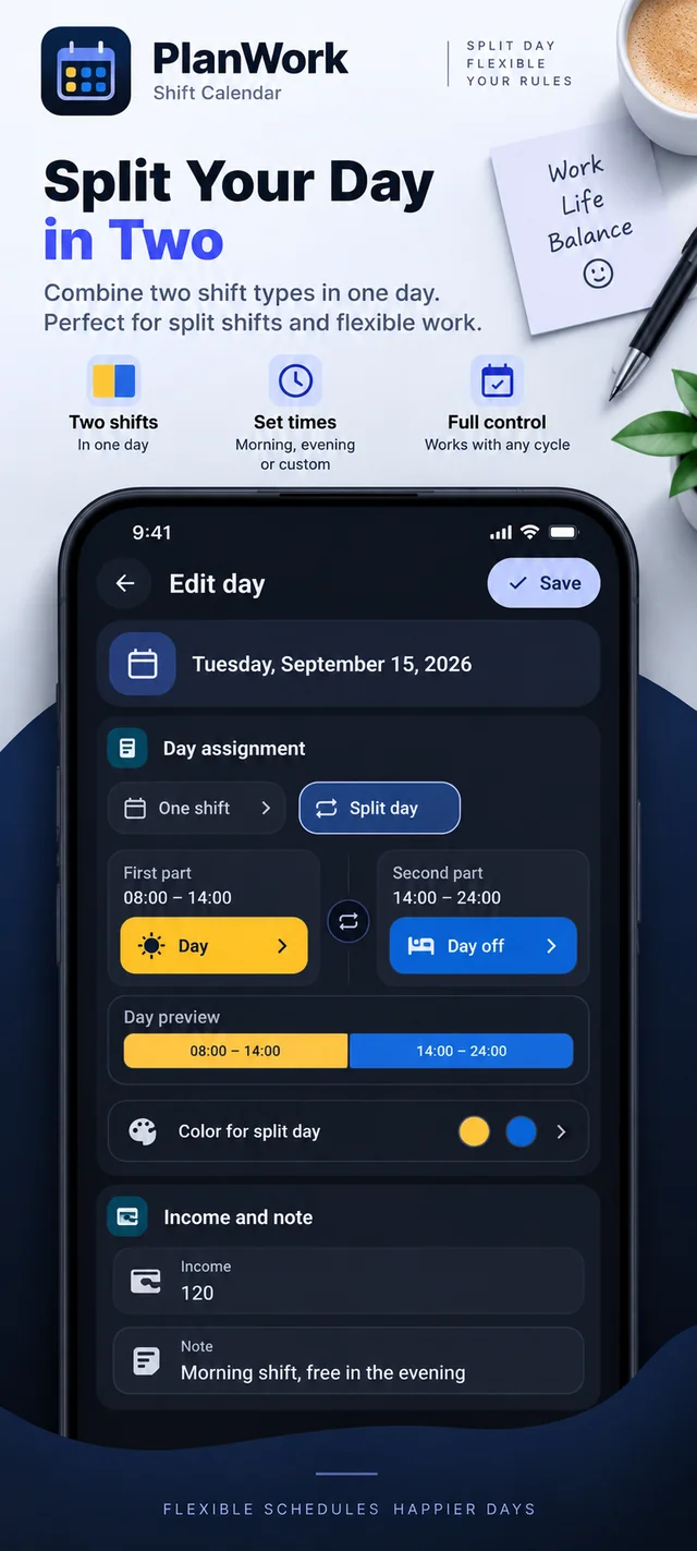 PlanWork: Shift Calendar — screenshot 2